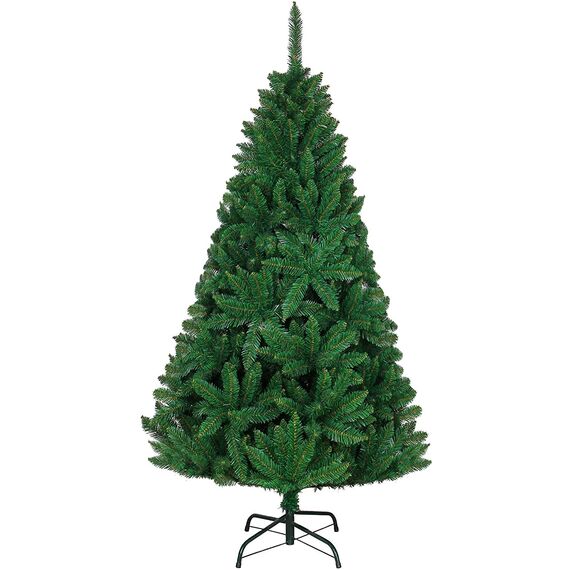Künstlicher Deluxe-Weihnachtsbaum, aufklappbare Äste, Bleistiftspitzen, mit Metallständer, 3,6 m, Grün