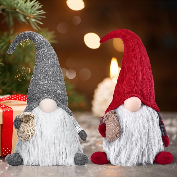 EKARSEN Handgemachte Wichtel Gnom süße Skandinavische Tomte Weihnachtsdeko Puppe für Weihnachten Neujahr Ostern