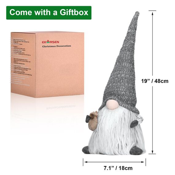 EKARSEN Handgemachte Wichtel Gnom süße Skandinavische Tomte Weihnachtsdeko Puppe für Weihnachten Neujahr Ostern