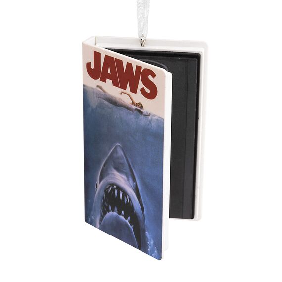 Hallmark Jaws Retro-Video-Kassetten-Etui, Weihnachtsornament aus Kunststoff, Schwarz, Filmthema, Hängend, 4,4 x 8,1 x 3,8 cm