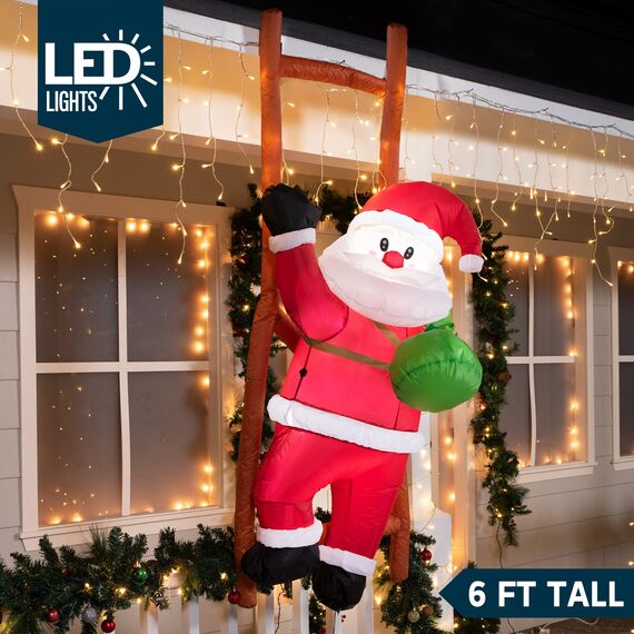 Joiedomi Aufblasbare Weihnachtsdekoration, 1.8 m/ 6FT, mit eingebauter LED, aufblasbar, für Weihnachtsfeiern, Außenbereich, Hof, Garten, Rasendekoration