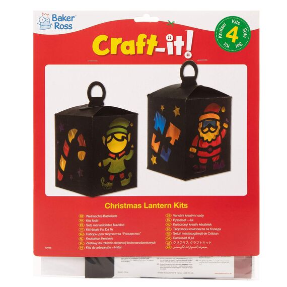 Baker Ross Laternen-Set für Kinder, für Weihnachtsdekoration und Basteln, sortiert, 4er-Packung, AR798, Mittel (Packung mit 2)