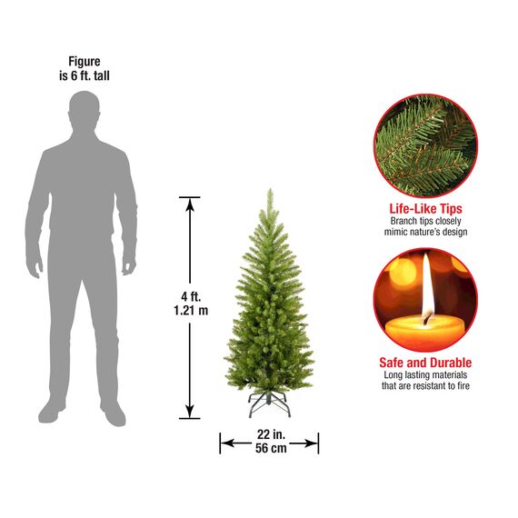 National Tree Company Künstlicher Weihnachtsbaum mit Ständer, Kingswood Tanne, Bleistift, 2,7 m, 1,2 m