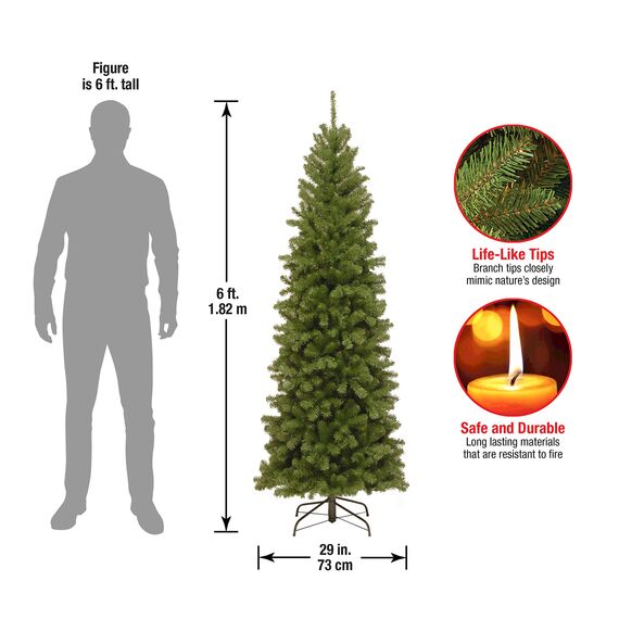 National Tree Company Künstlicher schmaler Weihnachtsbaum, grün, Nordvalley Fichte, inklusive Ständer, 1,8 m