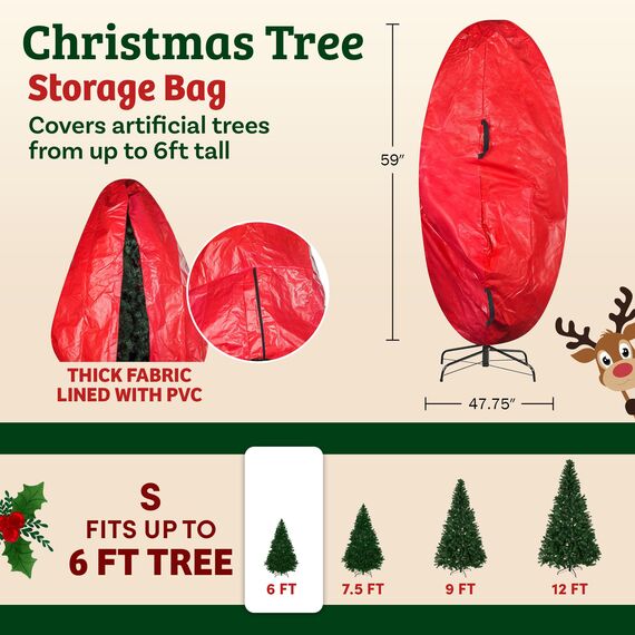 Elf Stor Weihnachtsbaumabdeckung, Größe M, Rot