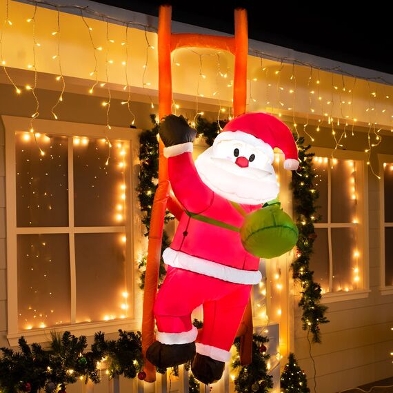 Joiedomi Aufblasbare Weihnachtsdekoration, 1.8 m/ 6FT, mit eingebauter LED, aufblasbar, für Weihnachtsfeiern, Außenbereich, Hof, Garten, Rasendekoration