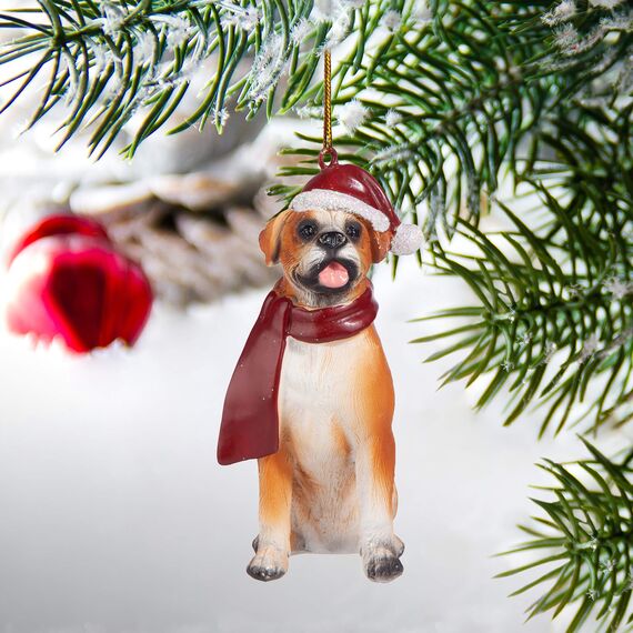 Design Toscano JH576302 Boston Terrier Urlaub Hund Ornament Skulptur Boxer Full Color