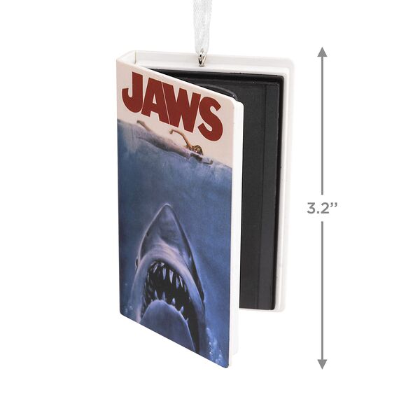 Hallmark Jaws Retro-Video-Kassetten-Etui, Weihnachtsornament aus Kunststoff, Schwarz, Filmthema, Hängend, 4,4 x 8,1 x 3,8 cm