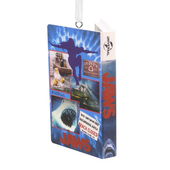 Hallmark Jaws Retro-Video-Kassetten-Etui, Weihnachtsornament aus Kunststoff, Schwarz, Filmthema, Hängend, 4,4 x 8,1 x 3,8 cm