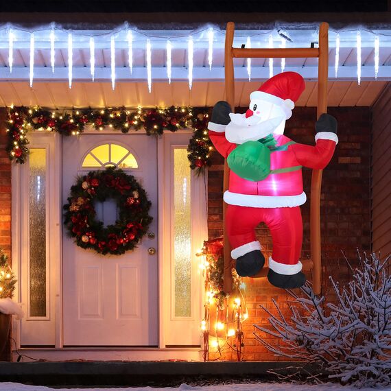 Joiedomi Aufblasbare Weihnachtsdekoration, 1.8 m/ 6FT, mit eingebauter LED, aufblasbar, für Weihnachtsfeiern, Außenbereich, Hof, Garten, Rasendekoration