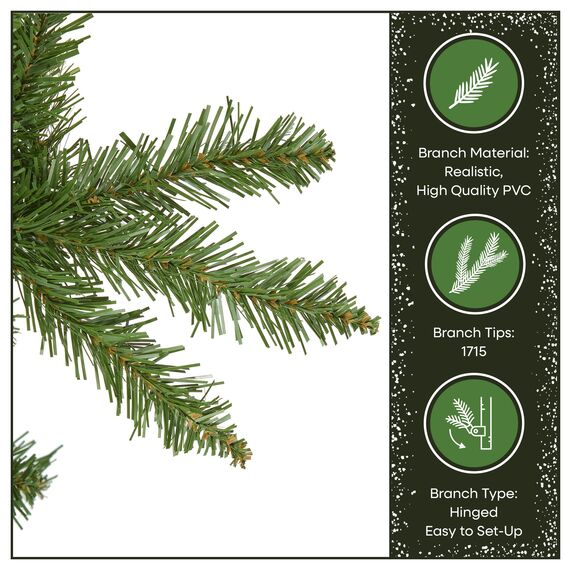 National Tree Company Künstlicher Weihnachtsbaum, 300 cm, unbeleuchtet, Kingswood-Tanne, schlank, 1.715 Zweigspitzen, inklusive Ständer, grün