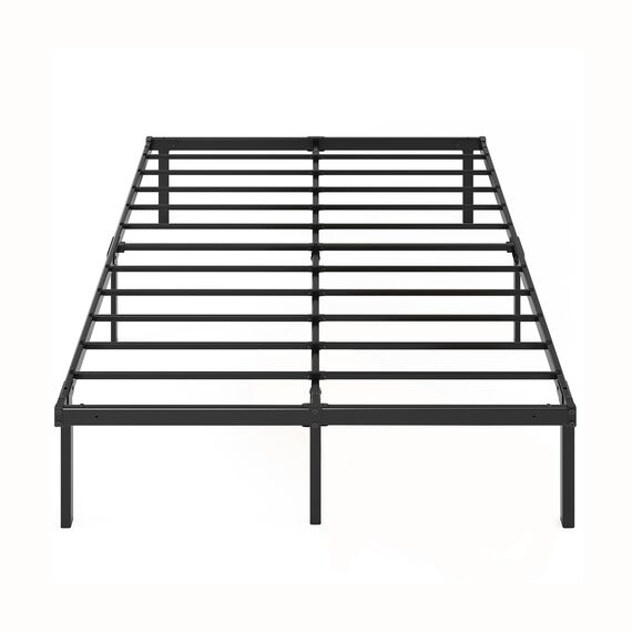 Zinus Caleb Bett 90x200 cm - Höhe 36 cm mit Stauraum unter dem Bett - Metall-Plattformbettrahmen - Klappbarer Bettrahmen - Schwarz