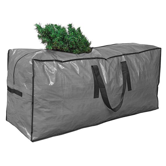 Propik Aufbewahrungstasche für künstliche Bäume, perfekt für zerlegte Bäume, 165,1 x 38,1 x 76,2 cm, Weihnachtsaufbewahrungsbehälter mit Griffen und schlankem Reißverschluss, 2,3 m, Grau