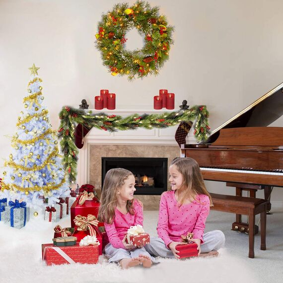 Sunnyglade Künstlicher Weihnachtsbaum, 122 cm, Weiß, 400 Spitzen, einfach zu montieren, mit Weihnachtsbaum, Metallständer für den Innen- und Außenbereich, 1,2 m