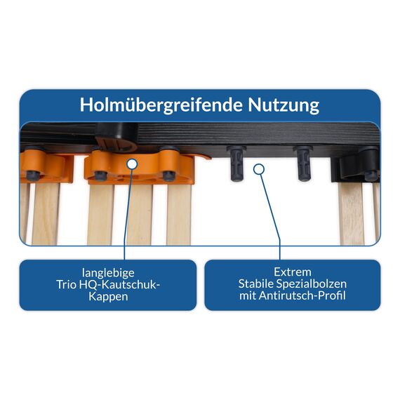 BMM Lattenrost 100x200 cm Premium XXL Motorrahmen bis 180 kg/elektrisch verstellbar/7 Zonen/für alle Matratzen/Höhe 10 cm/Lattenroste produziert in Deutschland