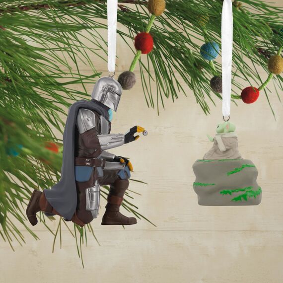 Hallmark Star Wars The Mandalorian und Grogu Weihnachtsbaumschmuck 2er Set May The 4