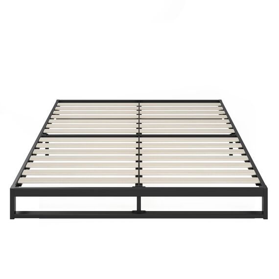Zinus Trisha 18 cm Metallrahmenbett | Lattenrost | Holzlattenunterstützung | 180 x 200 cm | Schwarz