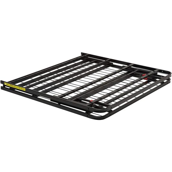Amazon Basics Bettgestell, Klappbar, Pritsche, Werkzeuglose Montage, Unterbettstauraum, Einzelbett, 135 x 190 x 35.5 cm, Schwarz