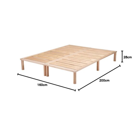 Gigapur G1 26981 Bett | Lattenrost und Bettgestell | Birke Natur Schicht-Holz | Bettrahmen belastbar bis 195Kg | 160 x 200 cm (2 x 80 x 200 cm)