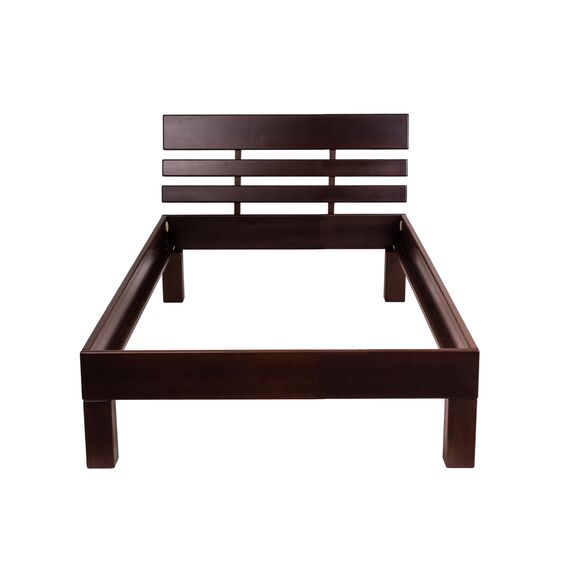 Krok Wood Massivholzbett Julia in Buche, Farbe Dunkle Walnuss (90 x 200 cm)