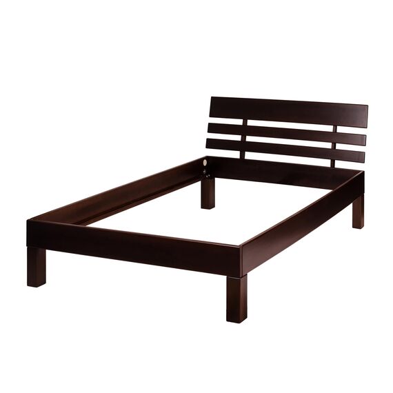 Krok Wood Massivholzbett Julia in Buche, Farbe Dunkle Walnuss (90 x 200 cm)