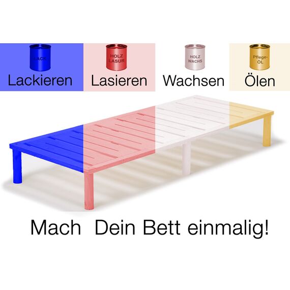 Gigapur G1 26981 Bett | Lattenrost und Bettgestell | Birke Natur Schicht-Holz | Bettrahmen belastbar bis 195Kg | 160 x 200 cm (2 x 80 x 200 cm)