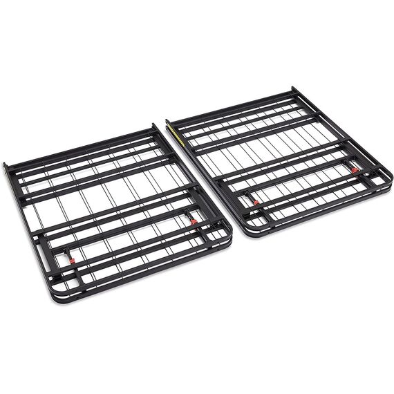 Amazon Basics Klappbares Plattform-Bettgestell, kein Werkzeug für Montage erforderlich, Unterbettaufbewahrung, Schwarz, 140 x 200 x 35.5 cm