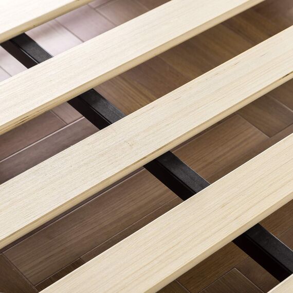 Zinus Suzanne 18 cm Bettrahmen aus Metall und Holz | Massivholz & Stahlkonstruktion | Holzlattenunterstützung | Für Erwachsene, Kinder, Jugendliche | Einfache Montage | 90 x 200 cm | Kastanienbraun