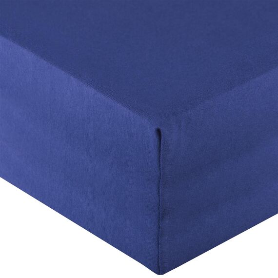 aqua-textil Royal Spannbettlaken Boxspringbett Wasserbett 90x200-100x220 cm blau 210g/qm Jersey Mako Baumwolle Elasthan Spannbetttuch