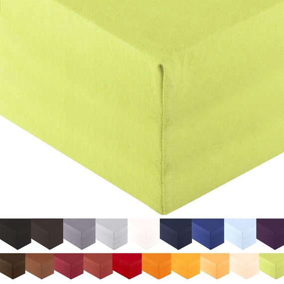 aqua-textil Royal Spannbettlaken Boxspringbett Wasserbett 90x200-100x220 cm grün 210g/qm Jersey Mako Baumwolle Elasthan Spannbetttuch