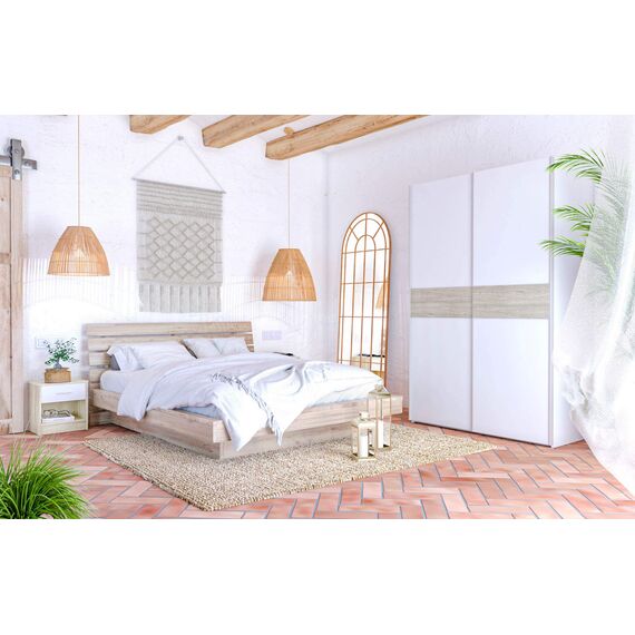 Gigapur G1 26981 Bett | Lattenrost und Bettgestell | Birke Natur Schicht-Holz | Bettrahmen belastbar bis 195Kg | 160 x 200 cm (2 x 80 x 200 cm)