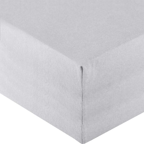 aqua-textil Royal Spannbettlaken Boxspringbett Wasserbett 90x200-100x220 cm Silber grau 210g/qm Jersey Mako Baumwolle Elasthan Spannbetttuch
