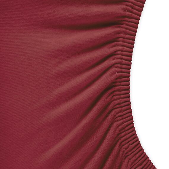 aqua-textil Royal Spannbettlaken Boxspringbett Wasserbett 120x200-130x220 cm Bordeaux rot 210g/qm Jersey Mako Baumwolle Elasthan Spannbetttuch