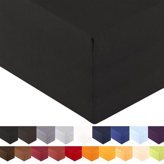 aqua-textil Royal XL Spannbettlaken Boxspringbett Wasserbett 200x220-220x240 cm schwarz 210g/qm Jersey Mako Baumwolle Elasthan Spannbetttuch