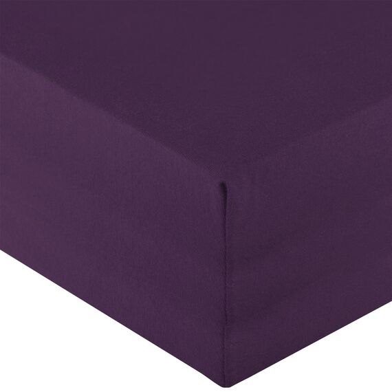 aqua-textil Royal XL Spannbettlaken Boxspringbett Wasserbett 200x220-220x240 cm lila 210g/qm Jersey Mako Baumwolle Elasthan Spannbetttuch