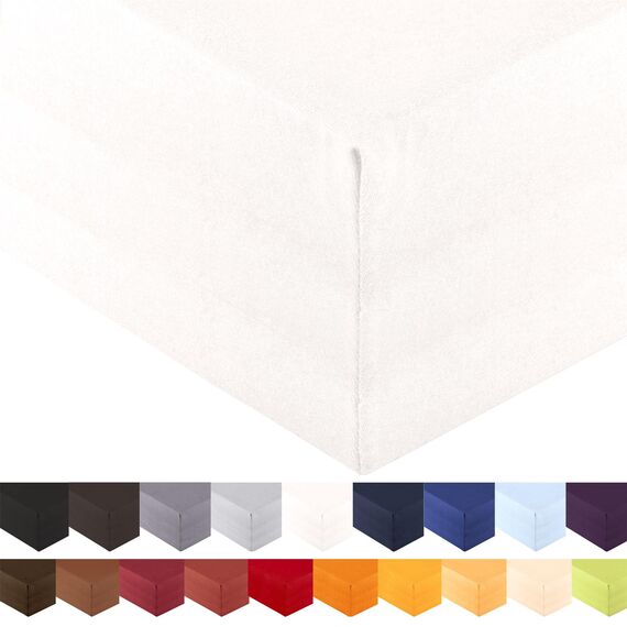 aqua-textil Royal XL Spannbettlaken Boxspringbett Wasserbett 200x220-220x240 cm Schnee weiß 210g/qm Jersey Mako Baumwolle Elasthan Spannbetttuch