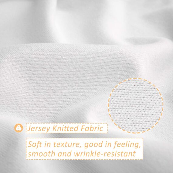 Mrs Awesome Stretch-Jersey-Boxspring-Bezug, Bettvolant-Alternative, ultraweich und knitterarm, Doppelbett/Doppelbett XL, Weiß