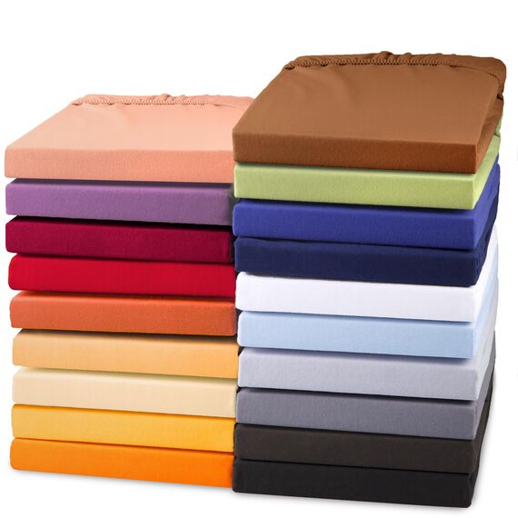 aqua-textil Exclusiv Spannbettlaken 140x200-160x220 cm terrakotta Jersey Baumwolle 230g/qm Spannbetttuch Elastan Laken