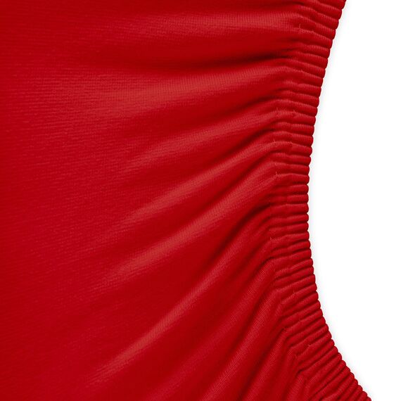 aqua-textil Royal Spannbettlaken Boxspringbett Wasserbett 140x200-160x220 cm Rubin rot 210g/qm Jersey Mako Baumwolle Elasthan Spannbetttuch