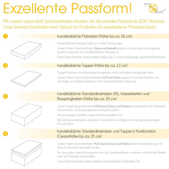aqua-textil Royal Spannbettlaken Boxspringbett Wasserbett 140x200-160x220 cm Rubin rot 210g/qm Jersey Mako Baumwolle Elasthan Spannbetttuch