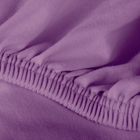 aqua-textil Exclusiv Spannbettlaken 200x220-220x240 cm Flieder Jersey Baumwolle 230g/qm Spannbetttuch Elastan Laken