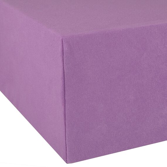 aqua-textil Exclusiv Spannbettlaken 200x220-220x240 cm Flieder Jersey Baumwolle 230g/qm Spannbetttuch Elastan Laken