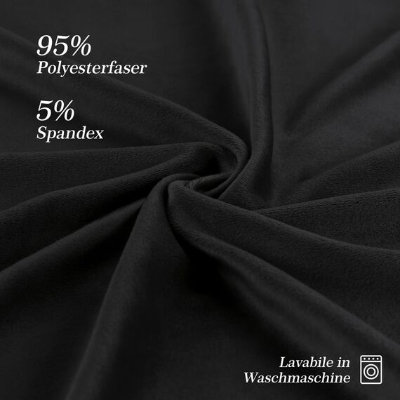 TAOCOCO Bett Kopfteil Bezug, Kopfteilbezug für Doppelbett, elastischer Kopfteilbezug, weicher Samtstoff, waschbar, All-in-One-Design, Schwarz, 120-140 cm