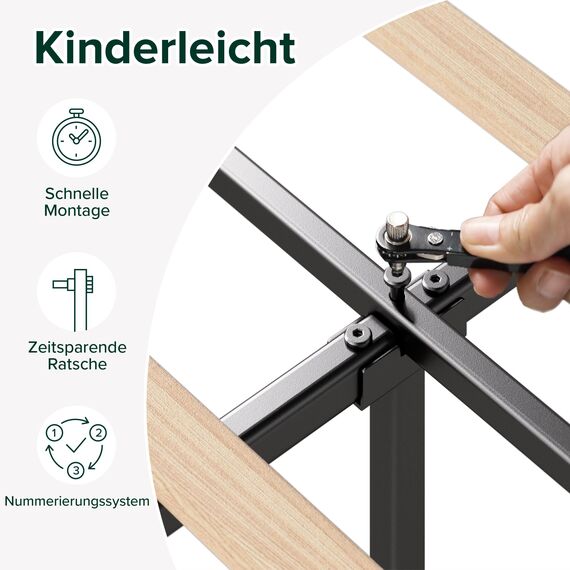 Zinus Maya Polsterbett 140x200 cm mit Kopfteil - 30 cm Hohes Bett 140x200 mit Lattenrost aus Holz - Kompakte Verpackung & Einfache Montage - Dunkelgrau