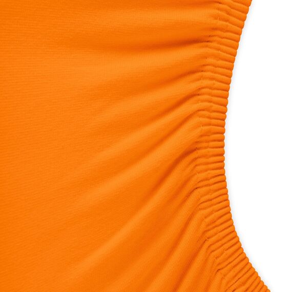 aqua-textil Royal Spannbettlaken Boxspringbett Wasserbett rund Ø ca. 245 cm orange 210g/qm Jersey Mako Baumwolle Elasthan Spannbetttuch
