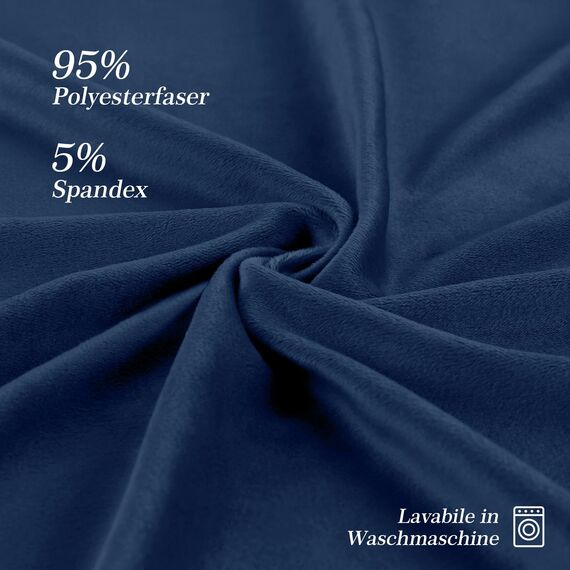 TAOCOCO Bett Kopfteil Bezug, Kopfteilbezug für Doppelbett, elastischer Kopfteilbezug, weicher Samtstoff, waschbar, All-in-One-Design, Navy blau, 120-140 cm
