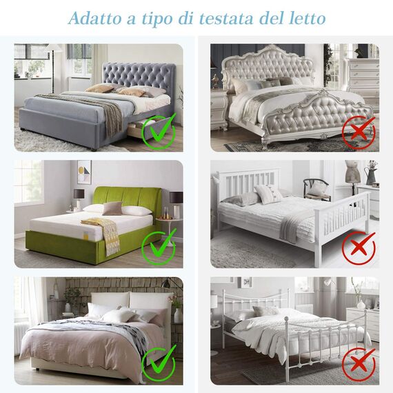 TAOCOCO Bett Kopfteil Bezug, Kopfteilbezug für Doppelbett, elastischer Kopfteilbezug, weicher Samtstoff, waschbar, All-in-One-Design, Grau, 150-170 cm