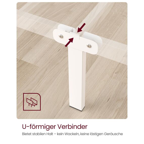 VASAGLE Bett 90 x 190 cm, Gästebett, Einzelbett aus Metall, Bettgestell, Bettrahmen, Metallbett, einfache Montage, weiß RMB061W01