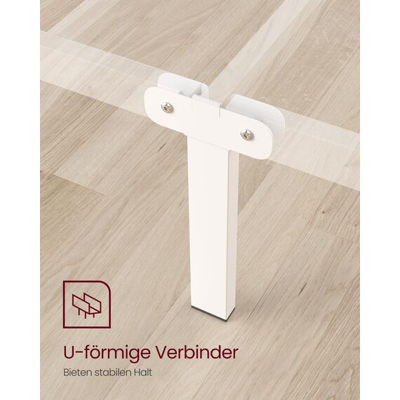VASAGLE Bettgestell, 160 x 200 cm, mit Metallrost, für 2 Personen, aus Metall, einfache Montage, für kleine Räume, Gästezimmer, Jugendzimmer, Weiß RMB065W01