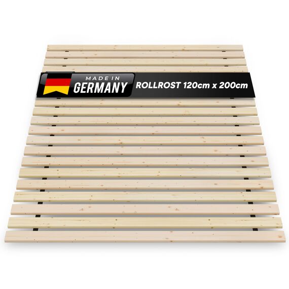TUGA - Holztech Rollrost 120 x 200 cm 20mm 300kg Lattenrost Rolllattenrost Stabiler Bettrost Qualität aus Deutschland